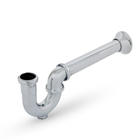 Everflow Utility/ Milwaukee P-Trap w/Drain Plug for Tubular Drain Applications, 17GA Chrome Pltd Brass 1-1/2" 12817